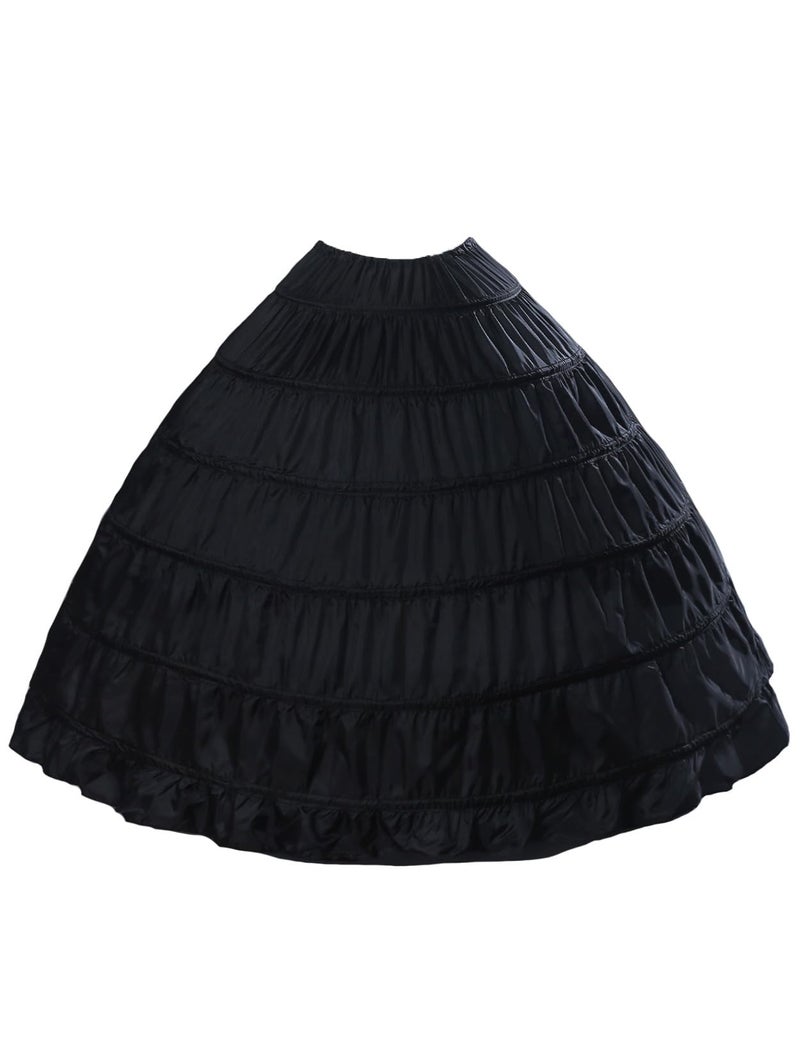 BEAUTELICATE MISSYDRESS Full A-line 6 Hoops Floor-length Bridal Dress Gown Slip Petticoat Black - Image 1
